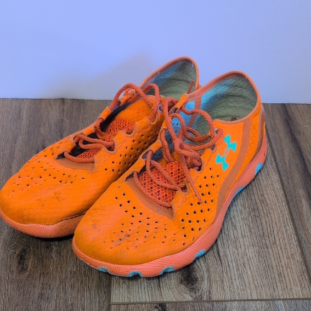 Under Armour Orange and Blue Athletic Shoes with Breathable Design